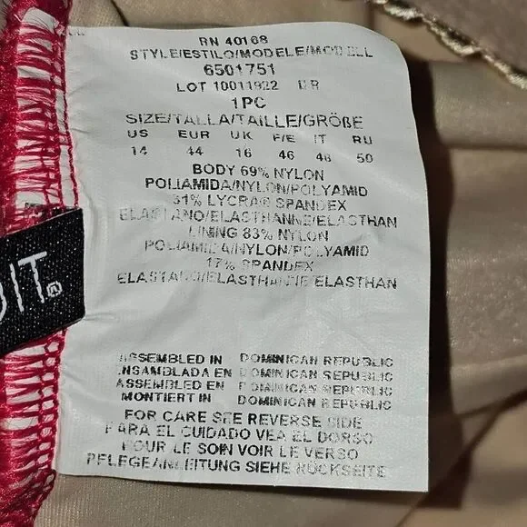 Miraclesuit Womens Red White Draped One Piece‎ Swimsuit 14 - Picture 5 of 5